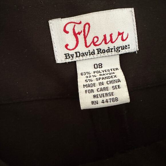 Vintage Fleur David Rodriguez Wide Leg High Waist Black Pullon Pants Stretch - Picture 3 of 5